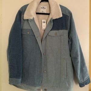 Hollister Sherpa Lined denim Boyfriend Jacket